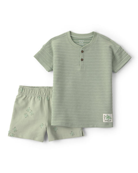 Carters Conjunto De Short Green para Niño