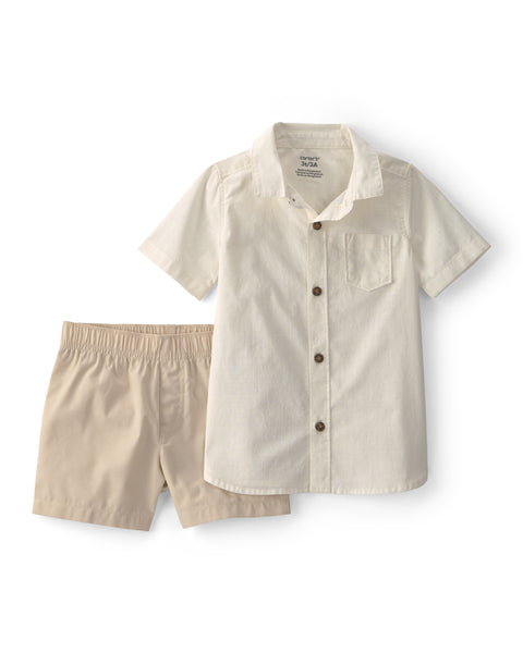Carters Conjunto De Short Beige para Niño