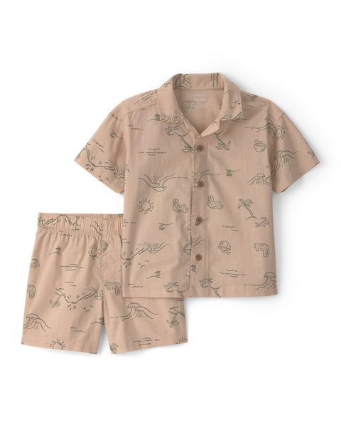 Carters Conjunto De Short Brown para Niño