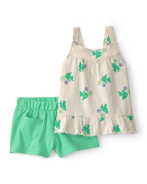 Carters Conjunto De Short Green para Niña