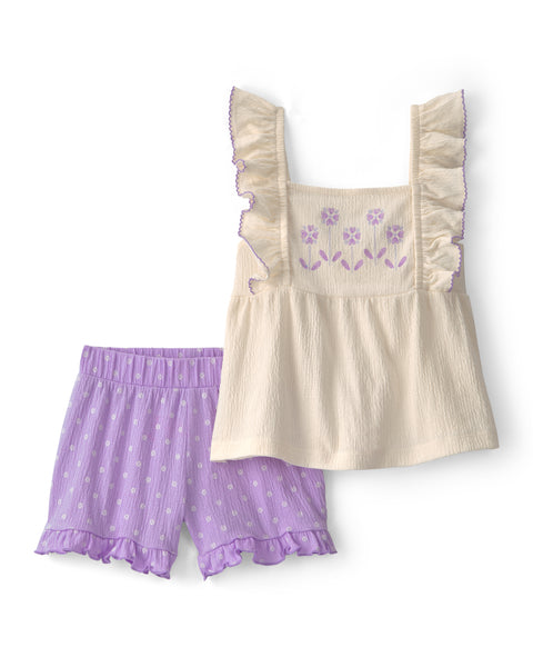 Carters Conjunto De Short Purple para Niña