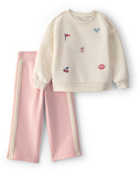 Carters Conjunto De Pantalon Fleece Cream para Niña
