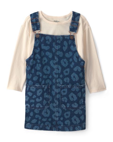 OSHKOSH NIÑA VESTIDO BLUE CHEETAH PRINT
