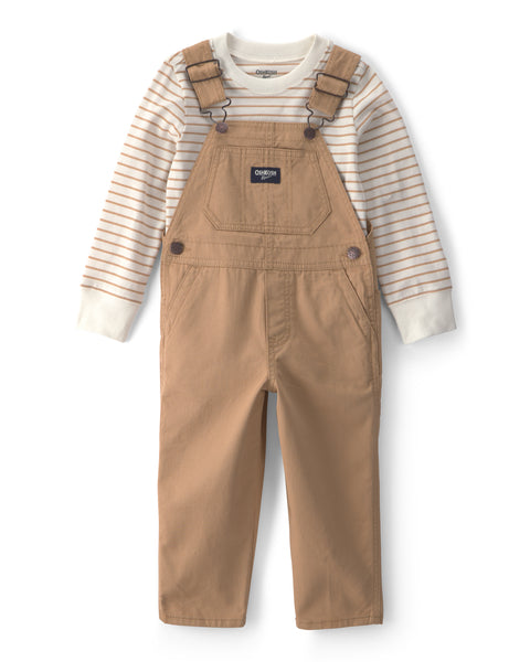 OSHKOSH NIÑO CONJ. DE OVEROL BROWN STRIPE