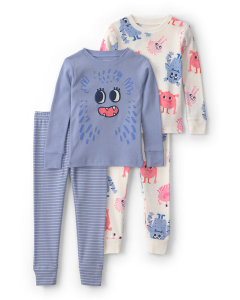 Carters Pijama Cotton Girl Monster 4pcs para Niña