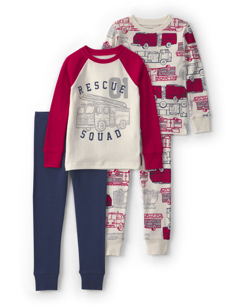 Carters Pijama Cotton Fire Truck 4pcs para Niño
