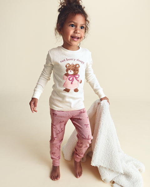 Carters Pijama Cotton Pink Bear Varsity 4pcs para Niña