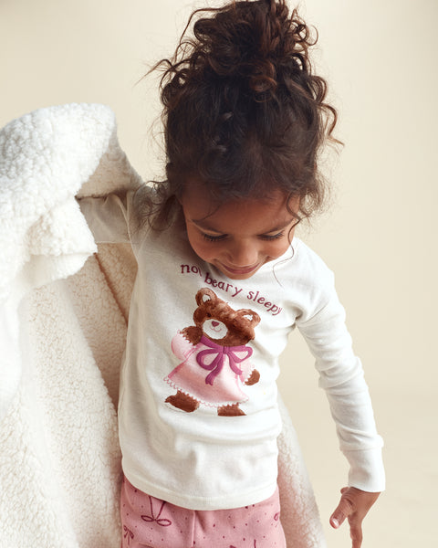 Carters Pijama Cotton Pink Bear Varsity 4pcs para Niña