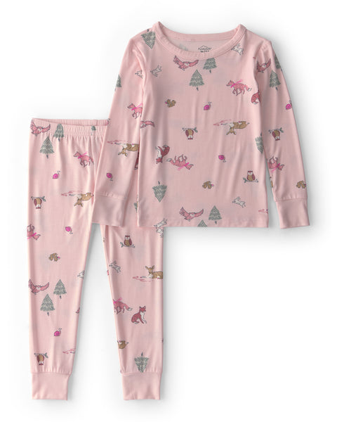 Carters Pijama Purely Soft Pink Woodland Print 2pcs para Niña