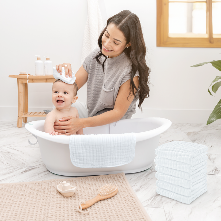 COMFY CUBS BEBE NIÑA TOALLITAS MUSLIN WHITE 6PK