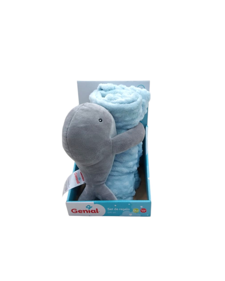 Genial Frazada Transpirable W/Peluche 100 X 75 Cm 0M+ Ballena