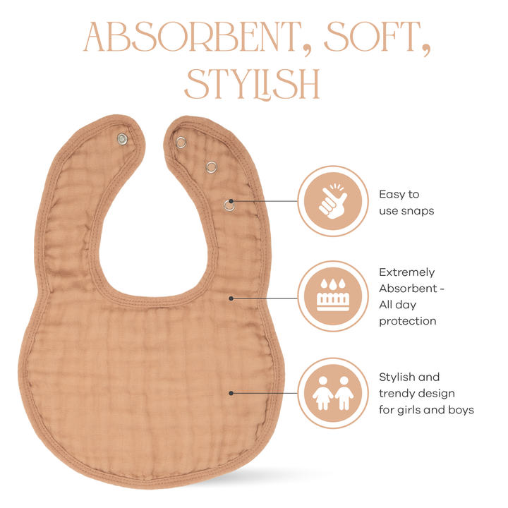 COMFY CUBS BABERO MUSLIN CARAMEL 8PK