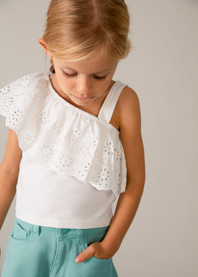 Mayoral Blusa Tirantes Perforado Crudo para Niña