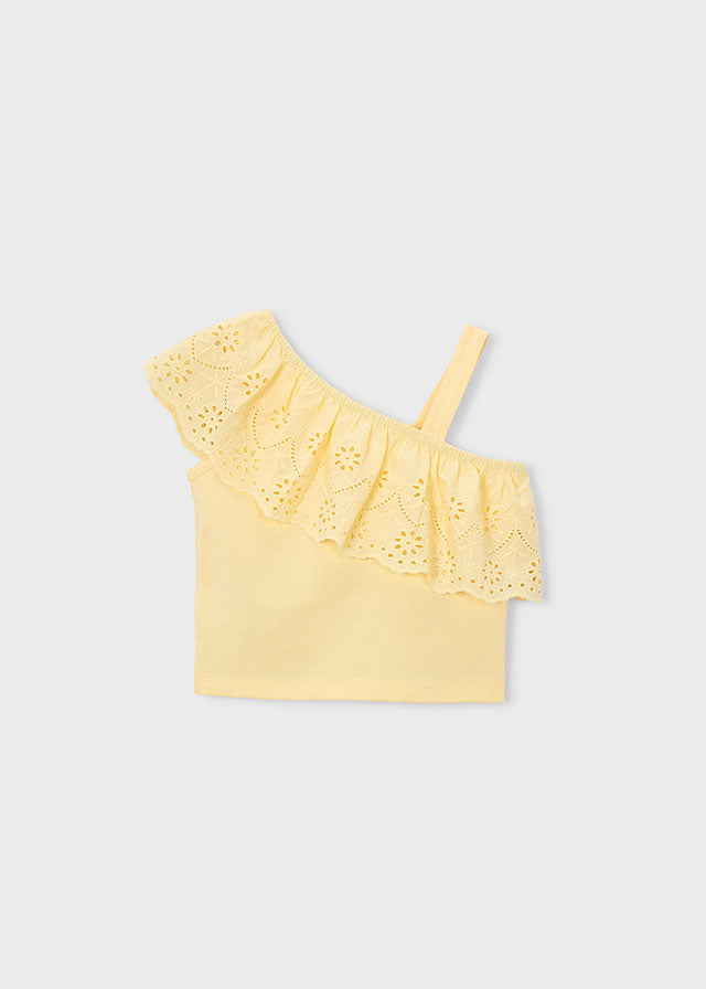 Mayoral Blusa Tirantes Perforado Vainilla para Niña