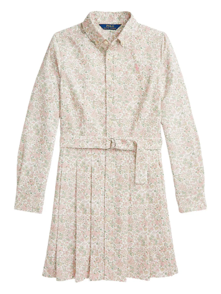 RALPH LAUREN NIÑA VESTIDO CORDUROY CAROLAN FLORAL NEVIS PINK