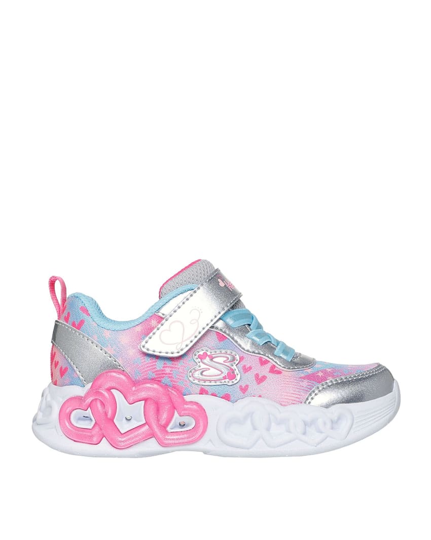 SKECHERS NIÑA ZAPATILLA INFINITE HEART LIGHTS SILVER MULTI