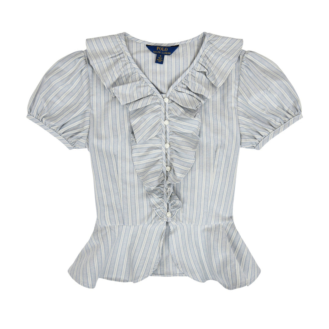 Blusa en Tela para Niña - Light Blue/Cream Multi