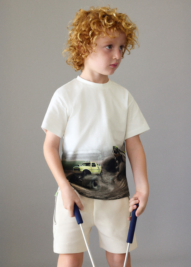 Mayoral Short Cremalleras Beige para Niño
