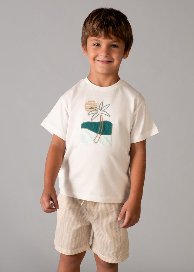 Mayoral Conjunto De Short Seersucker Mocca para Niño