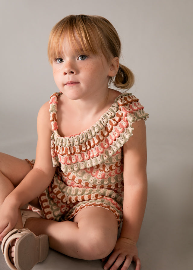 Mayoral Conjunto De Short Punto Fantasia Mandarina para Niña