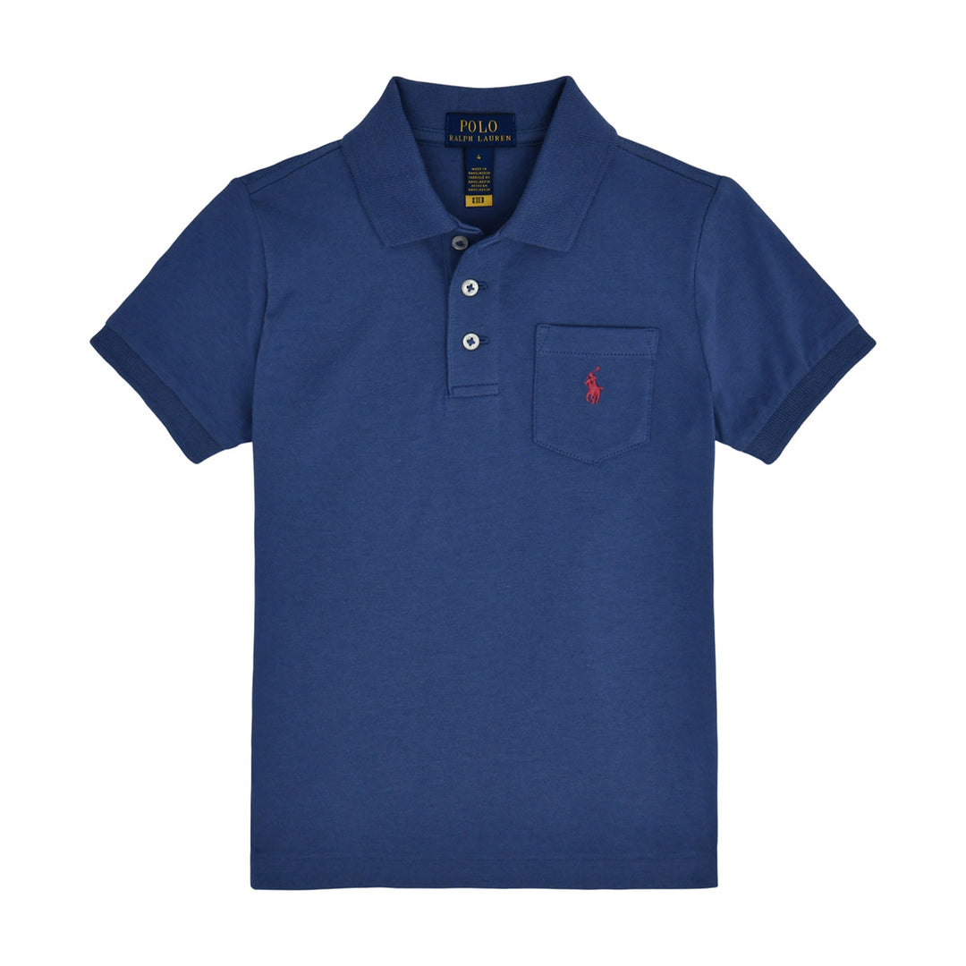 Polo de Punto Manga Corta con Bolsillo para Niño - Blue Heaven