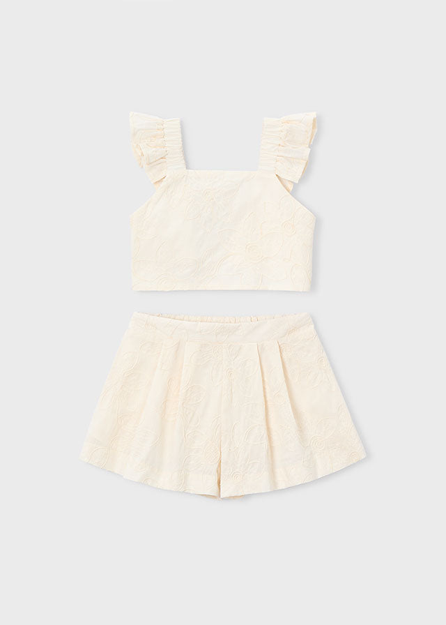 Mayoral Conjunto De Short Natural para Niña