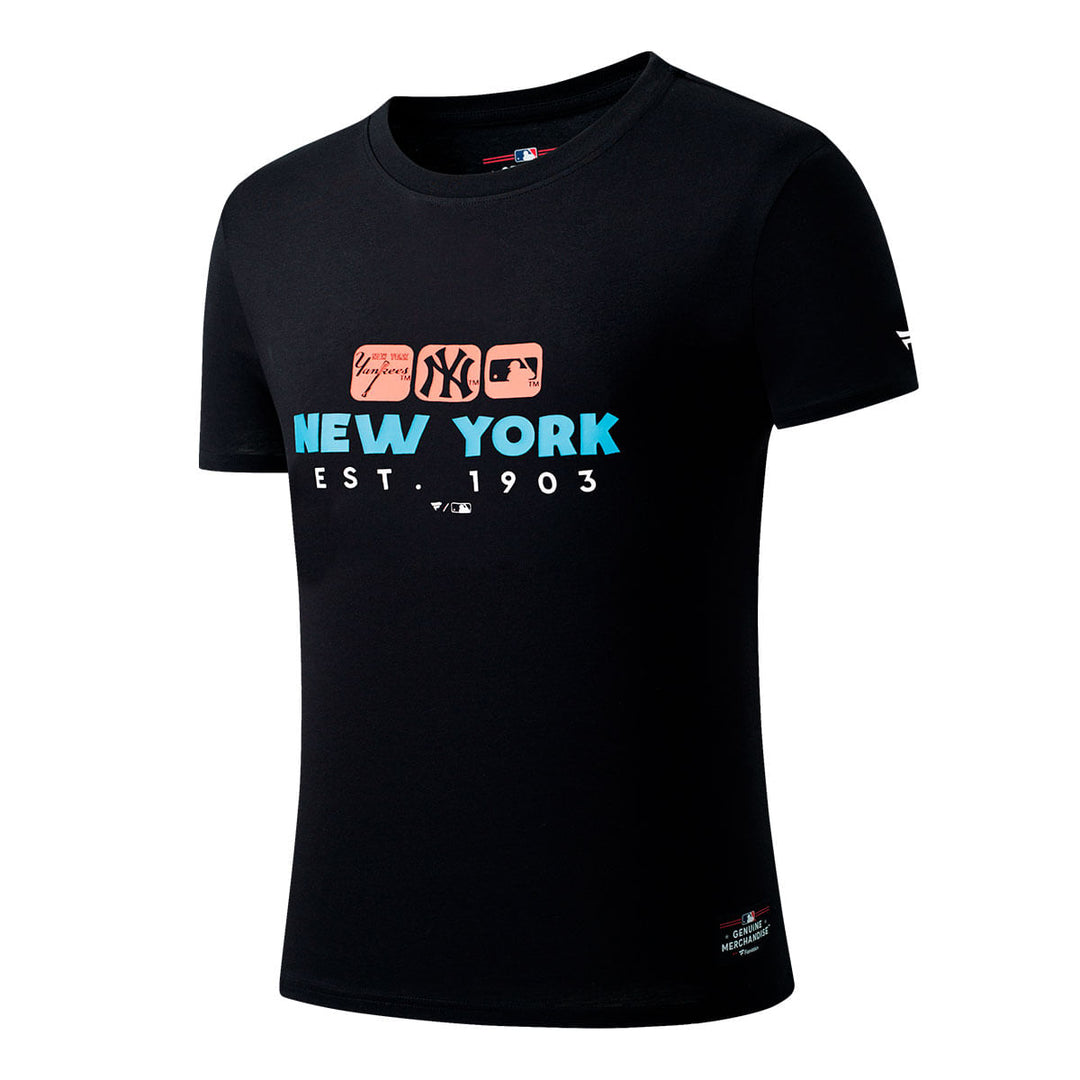 FANATICS NIÑO TSHIRT MLB DROP SHOULDER FIT YANKEES M/C NAVY