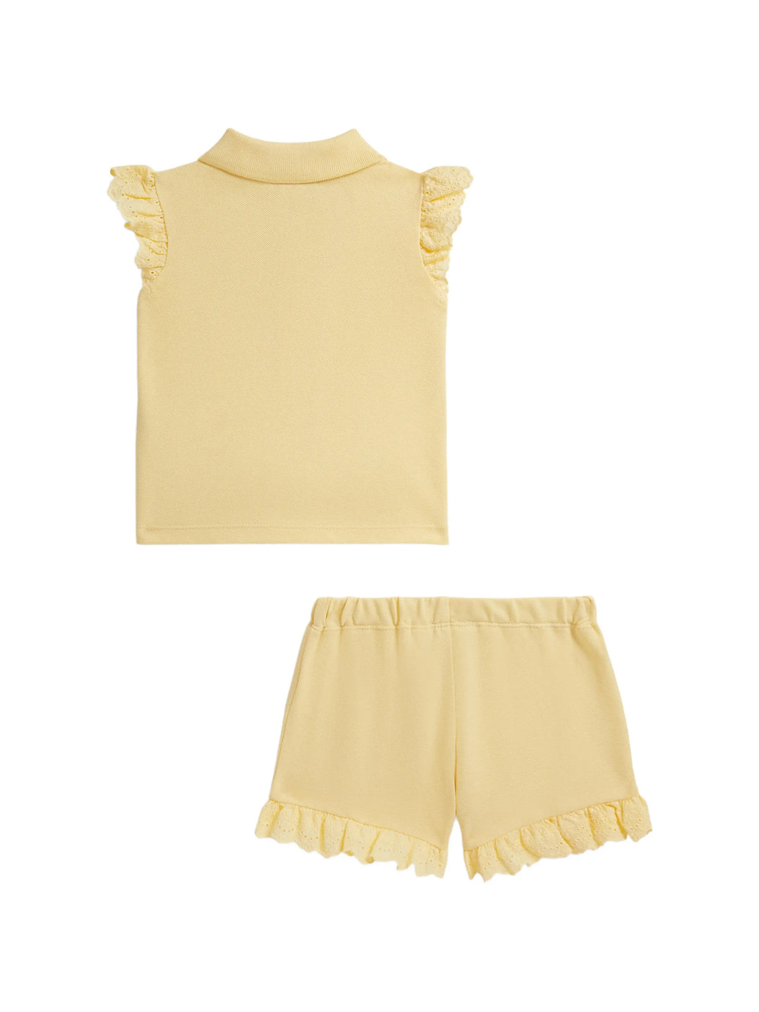 RALPH LAUREN BEBE NIÑA CONJ. DE SHORT STRETCH MESH T-BIRD YELLOW