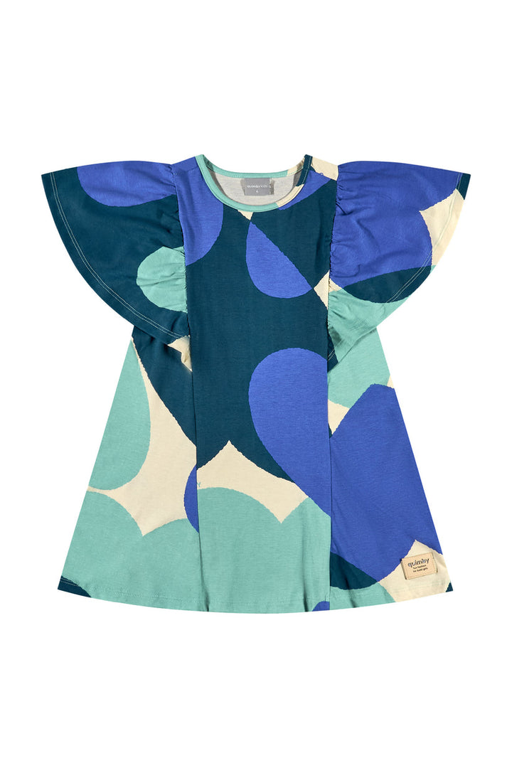 QUIMBY NIÑA VESTIDO BLUE/GREEN/LIGHT BROWN