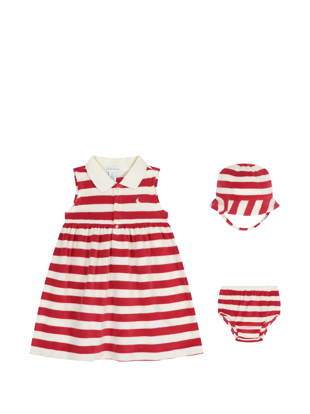 RALPH LAUREN BEBE NIÑA VESTIDO TERRY NANTUCKET RED MULTI