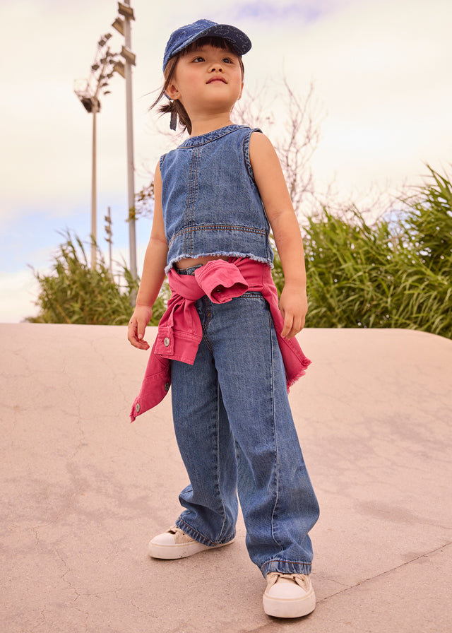 Mayoral Pantalon Denim Fluido Oscuro para Niña