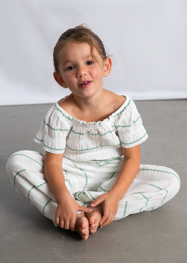 Mayoral Conjunto De Pantalon Rayas Menta para Niña