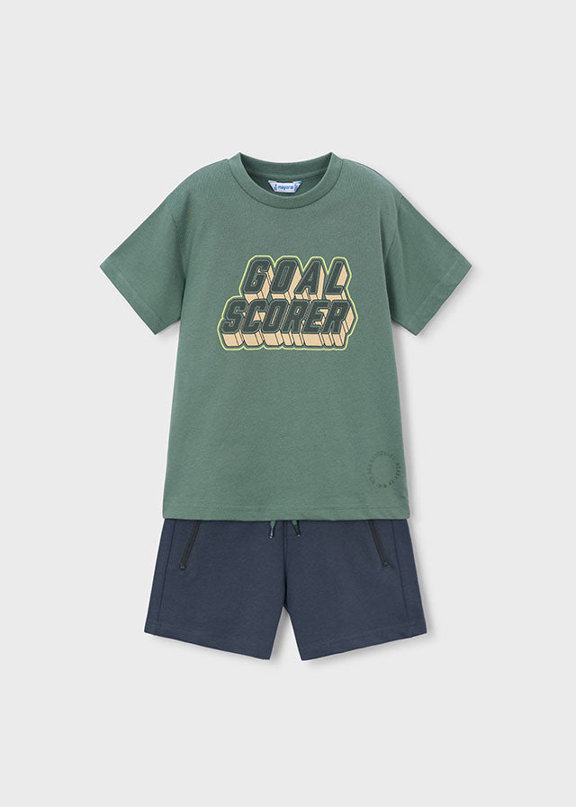 Mayoral Conjunto De Short Punto Cremalleras Verde para Niño