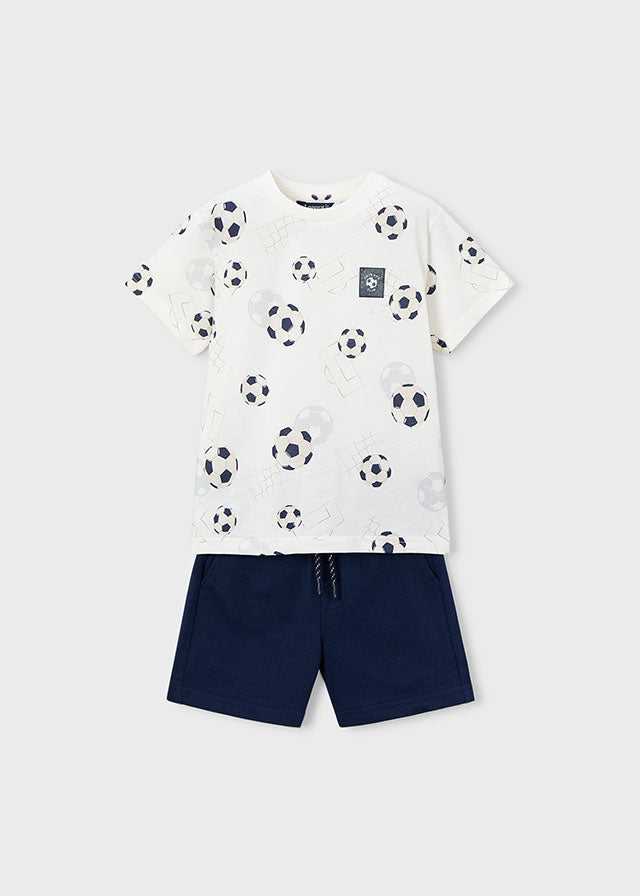 Mayoral Conjunto De Short Punto Estampado Marino para Niño