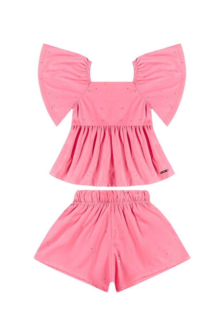 QUIMBY NIÑA CONJ DE SHORT NEON PINK