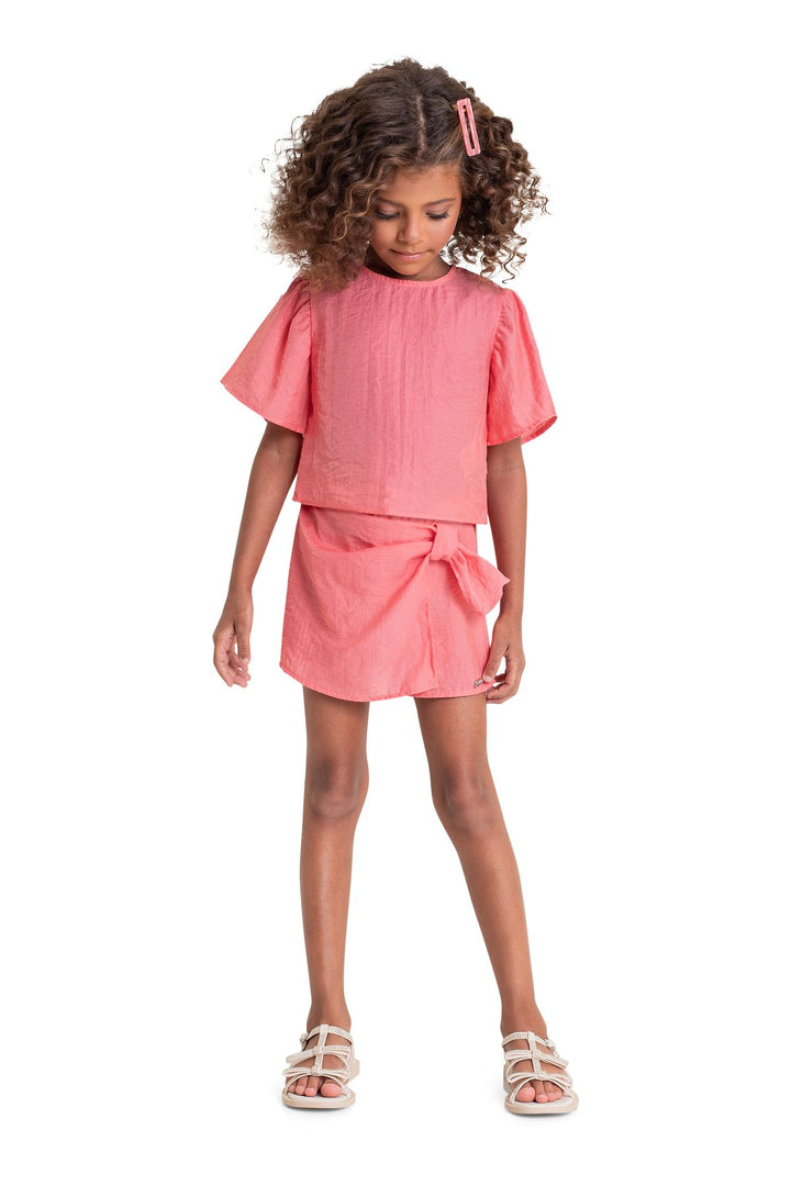 QUIMBY NIÑA CONJ DE SHORT SALMON