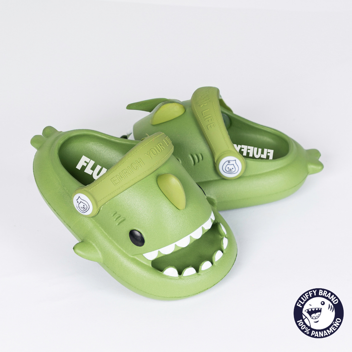FLUFFY NIÑO CHANCLETA SHARK BABY MILITAR GREEN