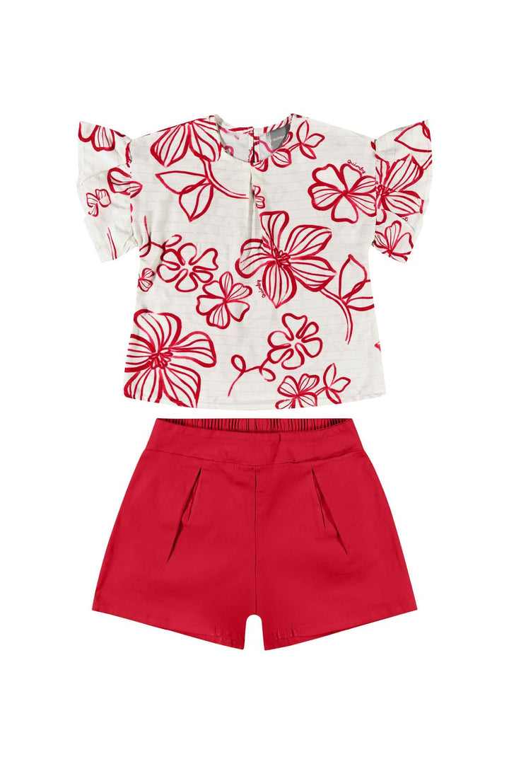 QUIMBY NIÑA CONJ DE SHORT RED