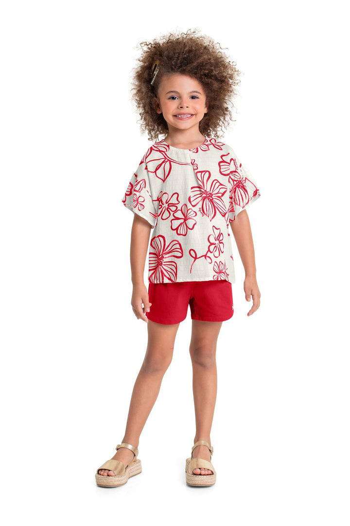 QUIMBY NIÑA CONJ DE SHORT RED