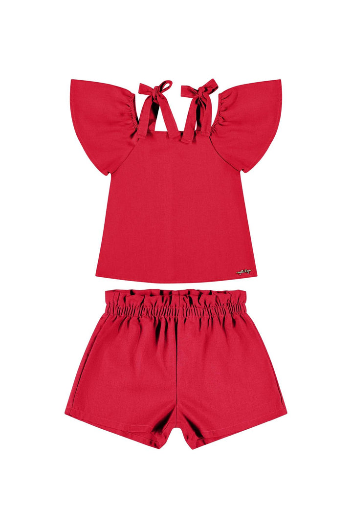 QUIMBY NIÑA CONJ DE SHORT RED