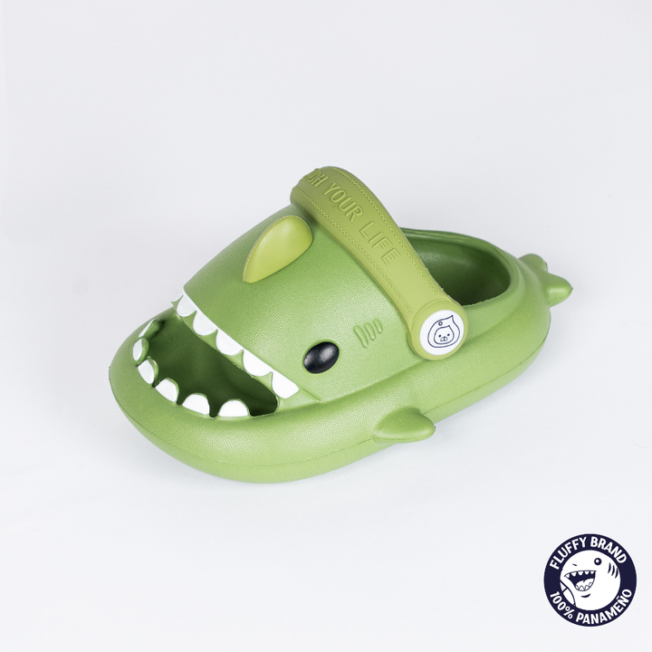 FLUFFY NIÑO CHANCLETA SHARK BABY MILITAR GREEN