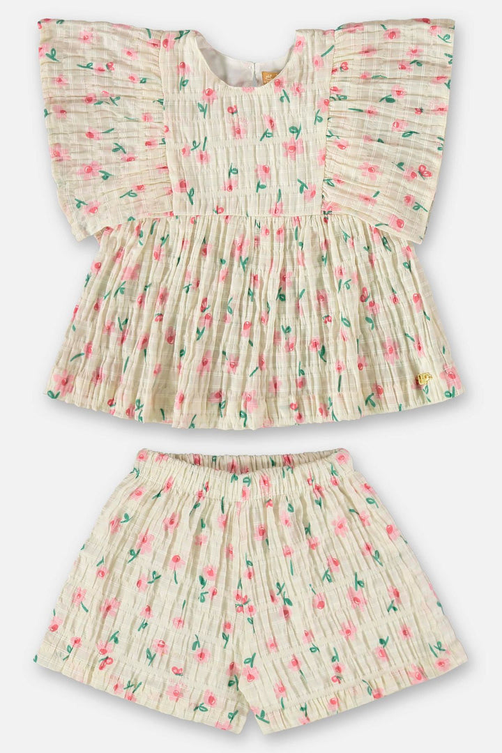 UP BABY NIÑA CONJ DE SHORT OFF WHITE