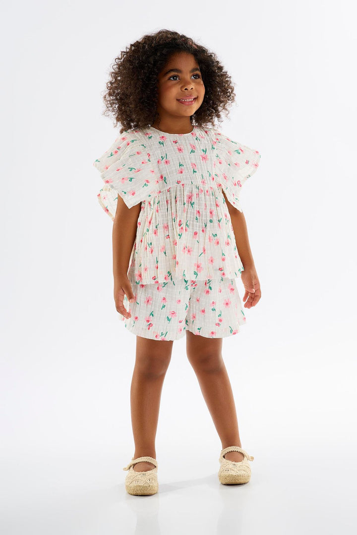 UP BABY NIÑA CONJ DE SHORT OFF WHITE