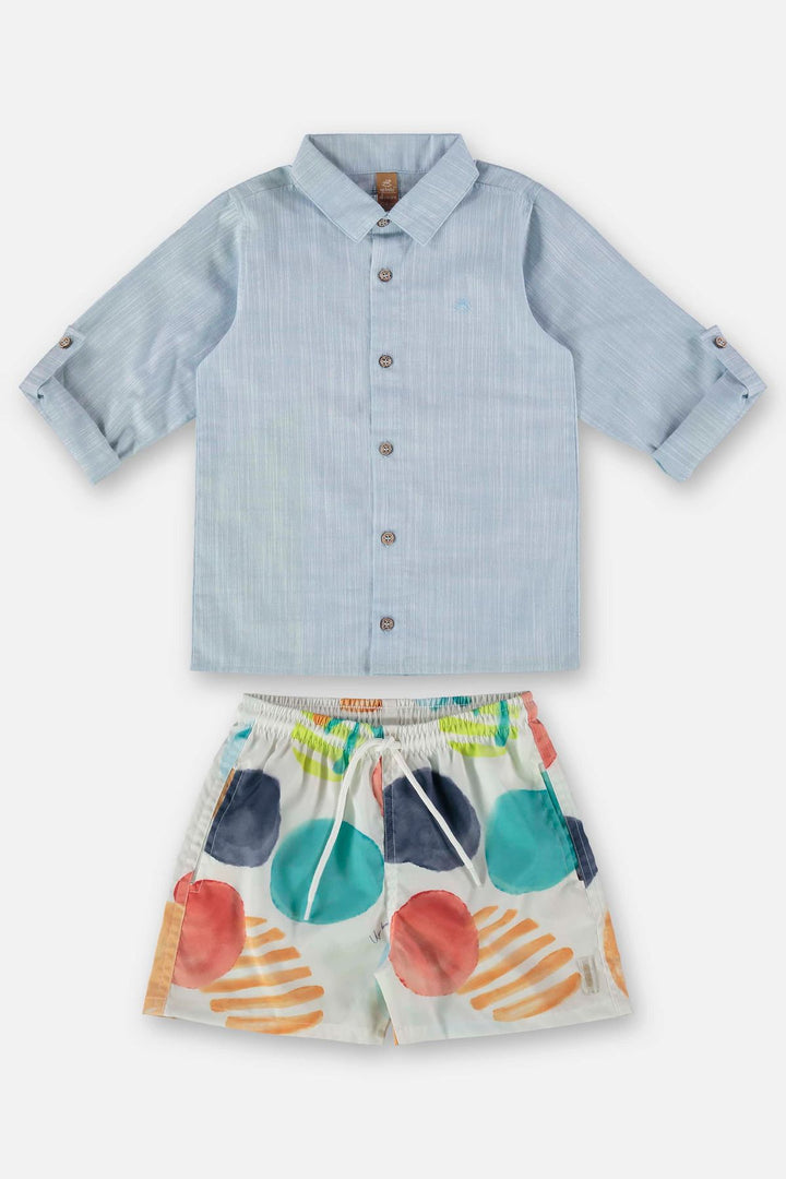 UP BABY NIÑO CONJ DE SHORT LIGHT BLUE