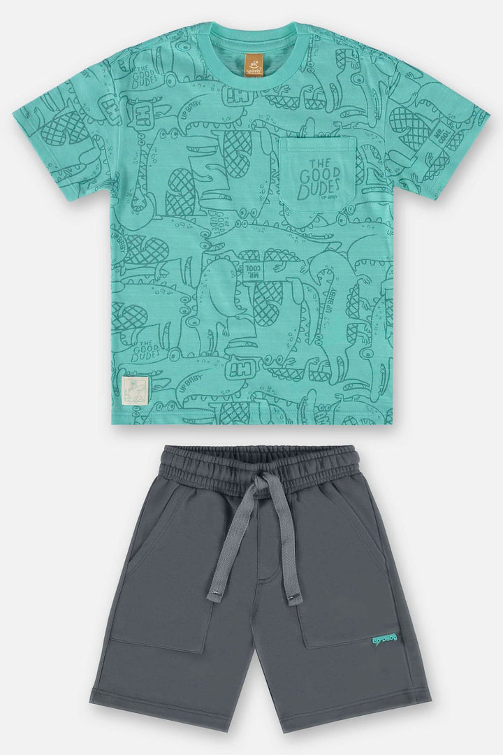 UP BABY NIÑO CONJ DE SHORT GREEN