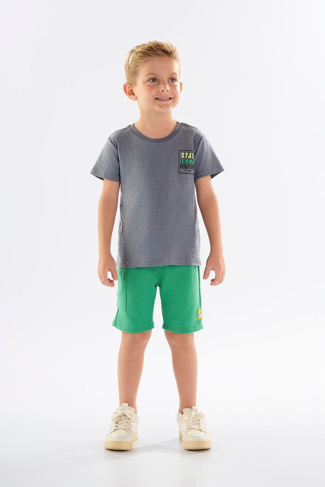 UP BABY NIÑO CONJ DE SHORT GREY