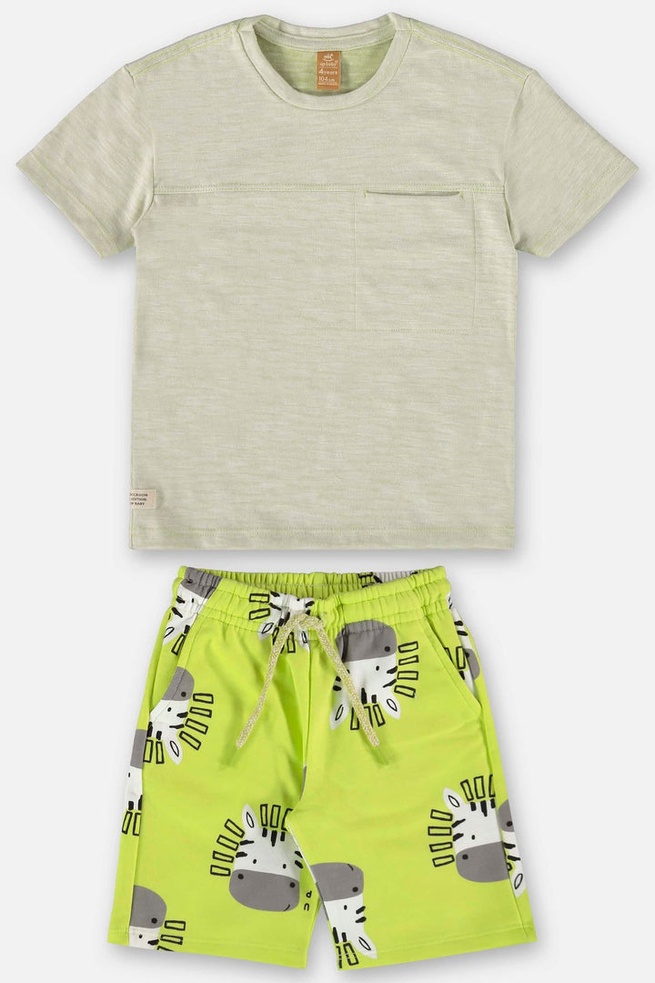 UP BABY NIÑO CONJ DE SHORT LIGHT GREEN