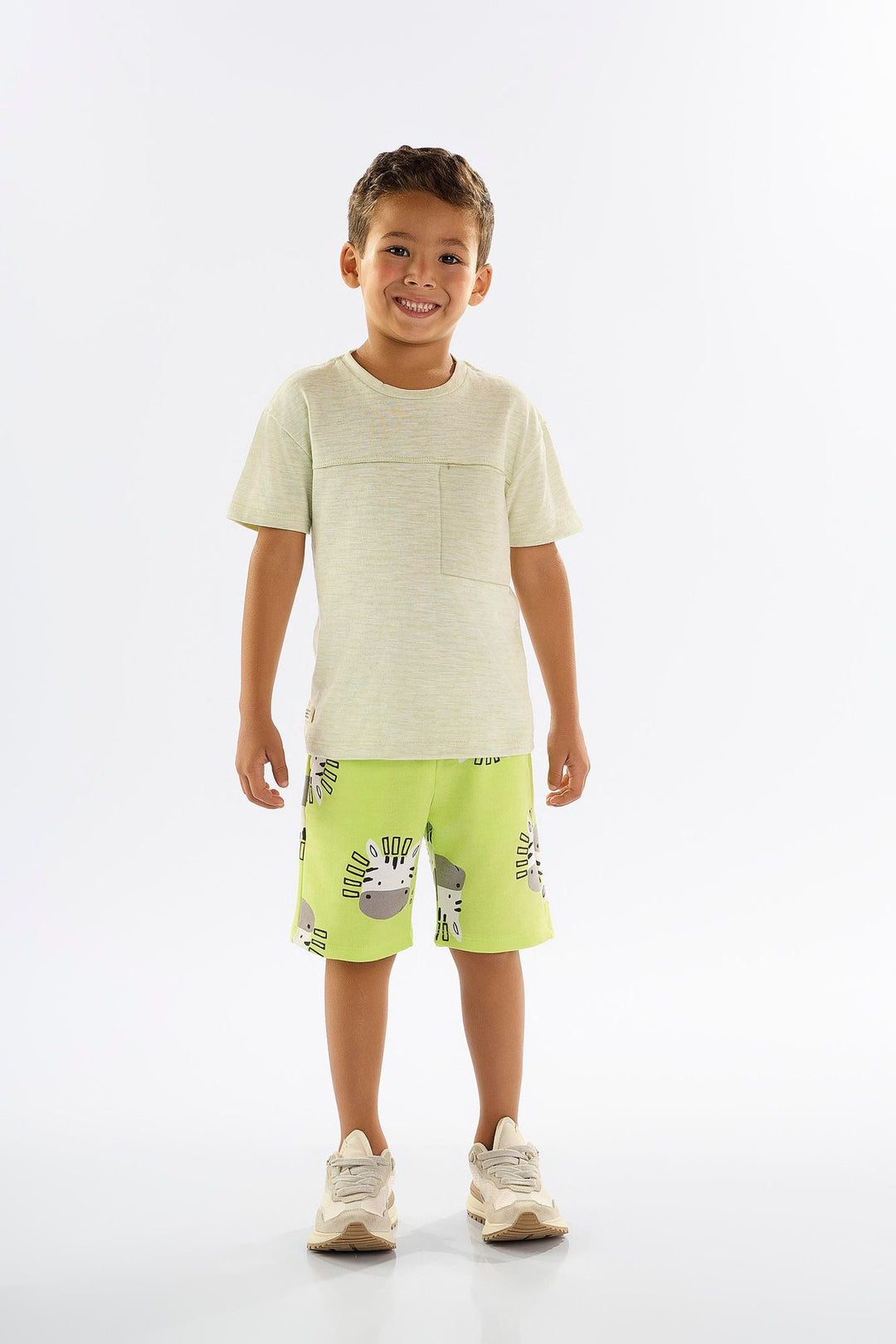 UP BABY NIÑO CONJ DE SHORT LIGHT GREEN