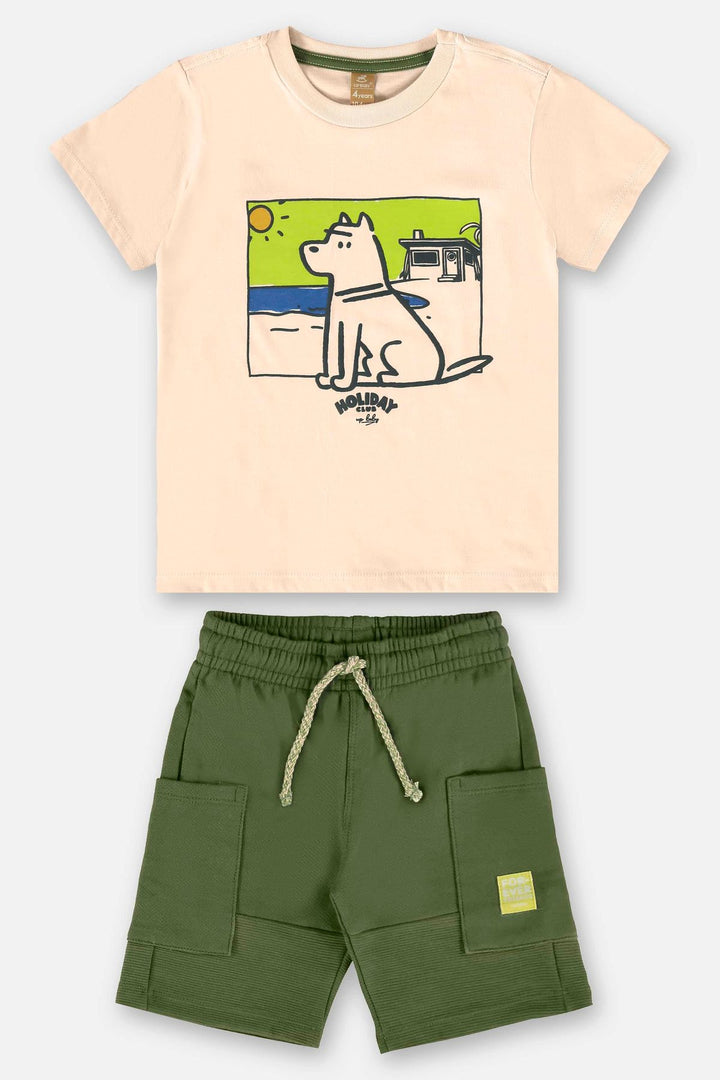 UP BABY NIÑO CONJ DE SHORT BEIGE