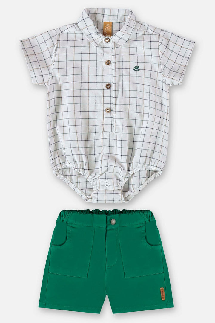 UP BABY BEBE NIÑO CONJ DE SHORT WHITE